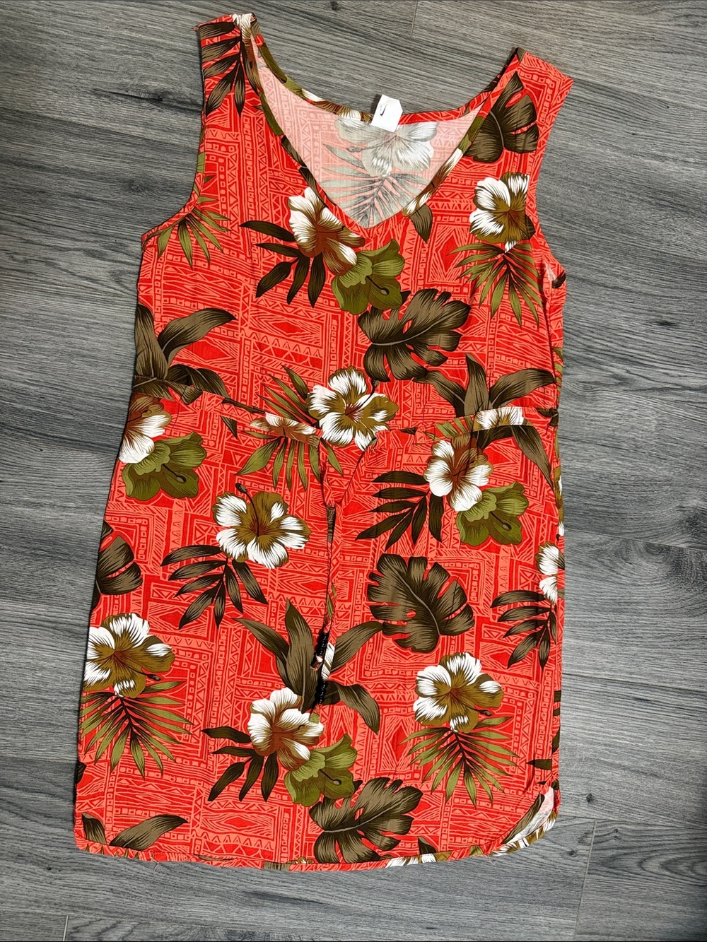 Floral V-Neck Mini Dress in Coral